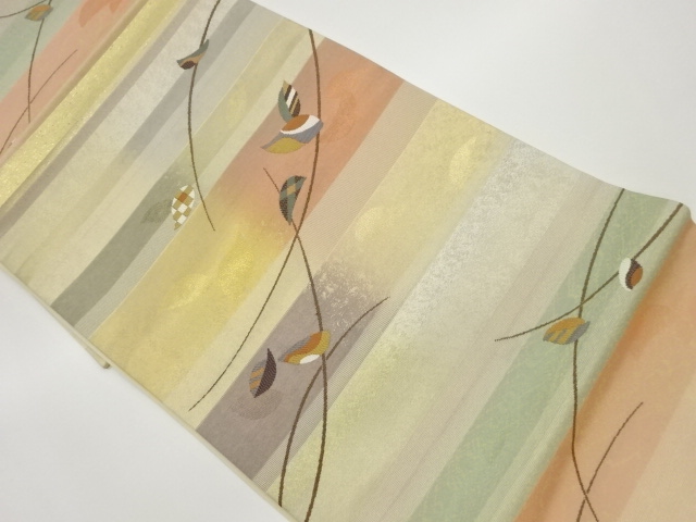 JAPANESE HIRAKI NAGOYA OBI / WOVEN LEAVES